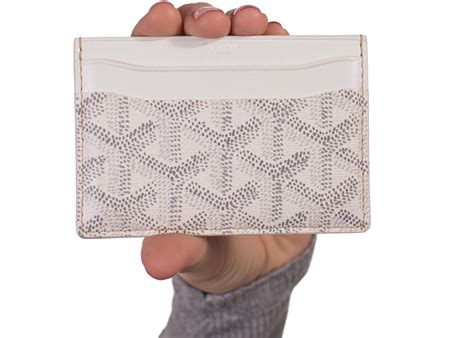 goyard card holster creamy white